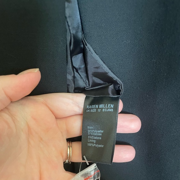 Karen Millen Classic Black Sleeveless Collared Blazer Dress - Picture 9 of 11